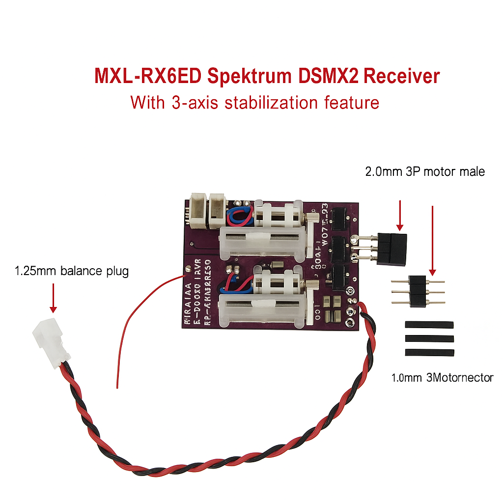 Micro RC Receiver DSMX/2 5A Brushless ESC SR3X 3-Axis Stabilizer