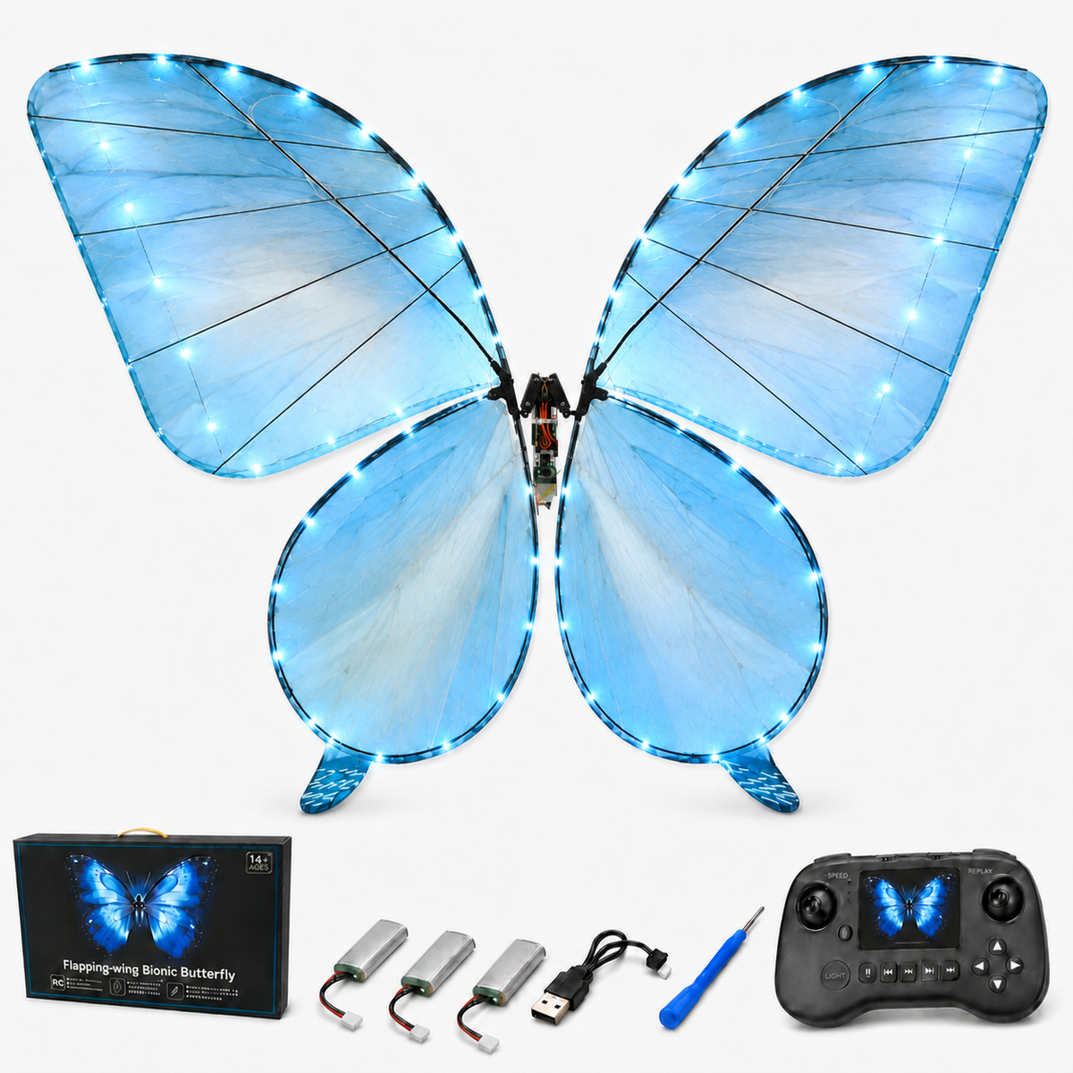 Light Blue RC Flying Butterfly Basic – Bionic Flapping Wing