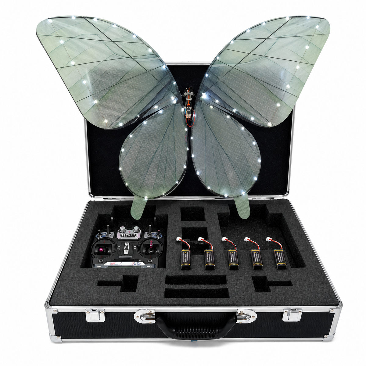 Cyan RC Flying Butterfly Premium – Bionic Flapping Wing with LED & Flysky Remote