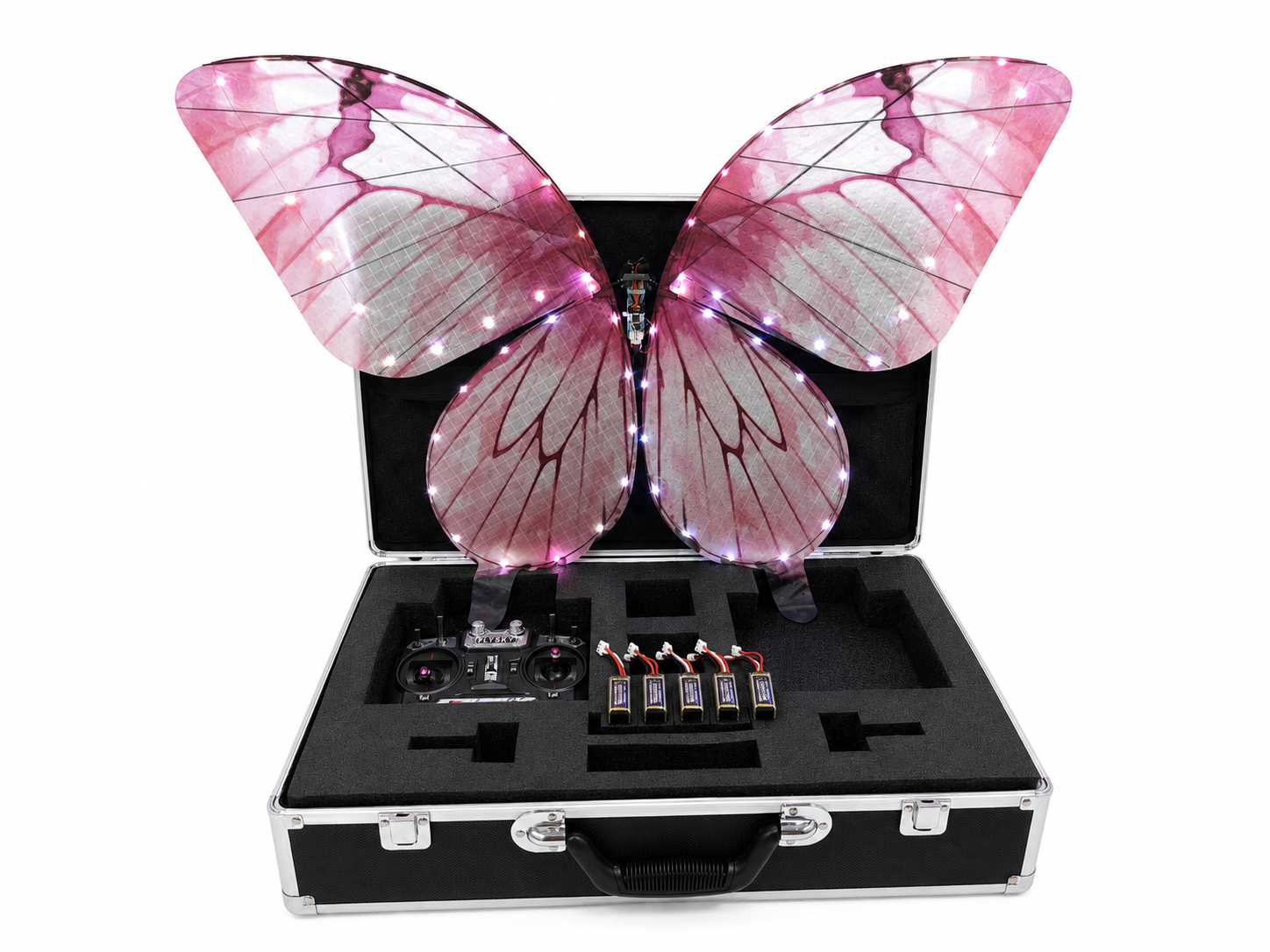 Burgundy RC Flying Butterfly Premium – Bionic Flapping Wing with LED & Flysky Remote
