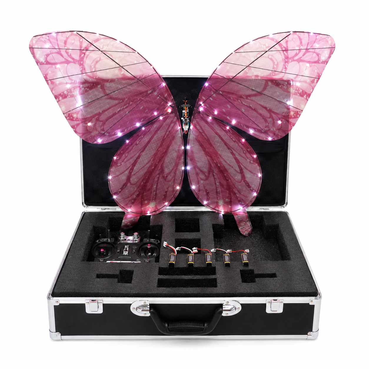 Pink RC Flying Butterfly Premium – Bionic Flapping Wing with LED & Flysky Remote