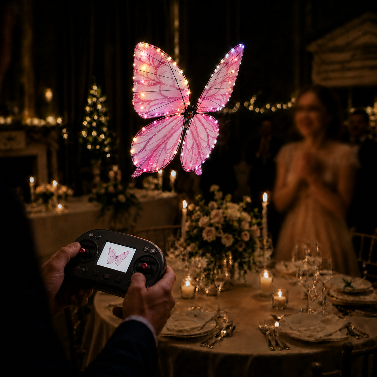 Pink RC Flying Butterfly Plus – Bionic Flapping Wing with LED & Flysky Remote