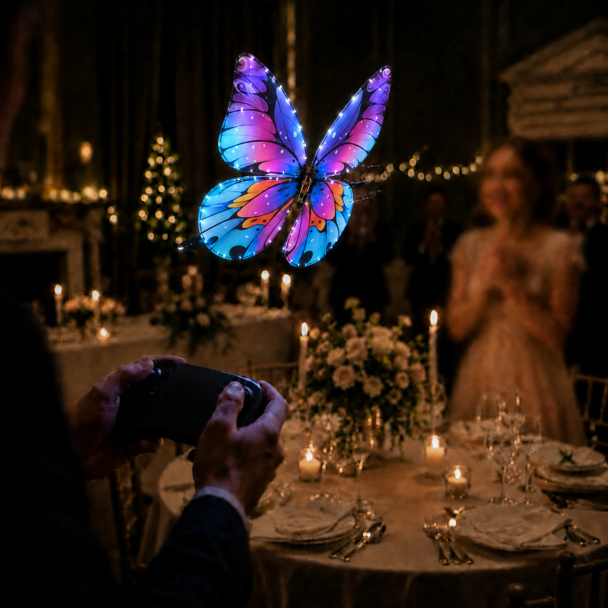 Galaxy Purple RC Flying Butterfly Basic – Bionic Flapping Wing Ornithopter with LED