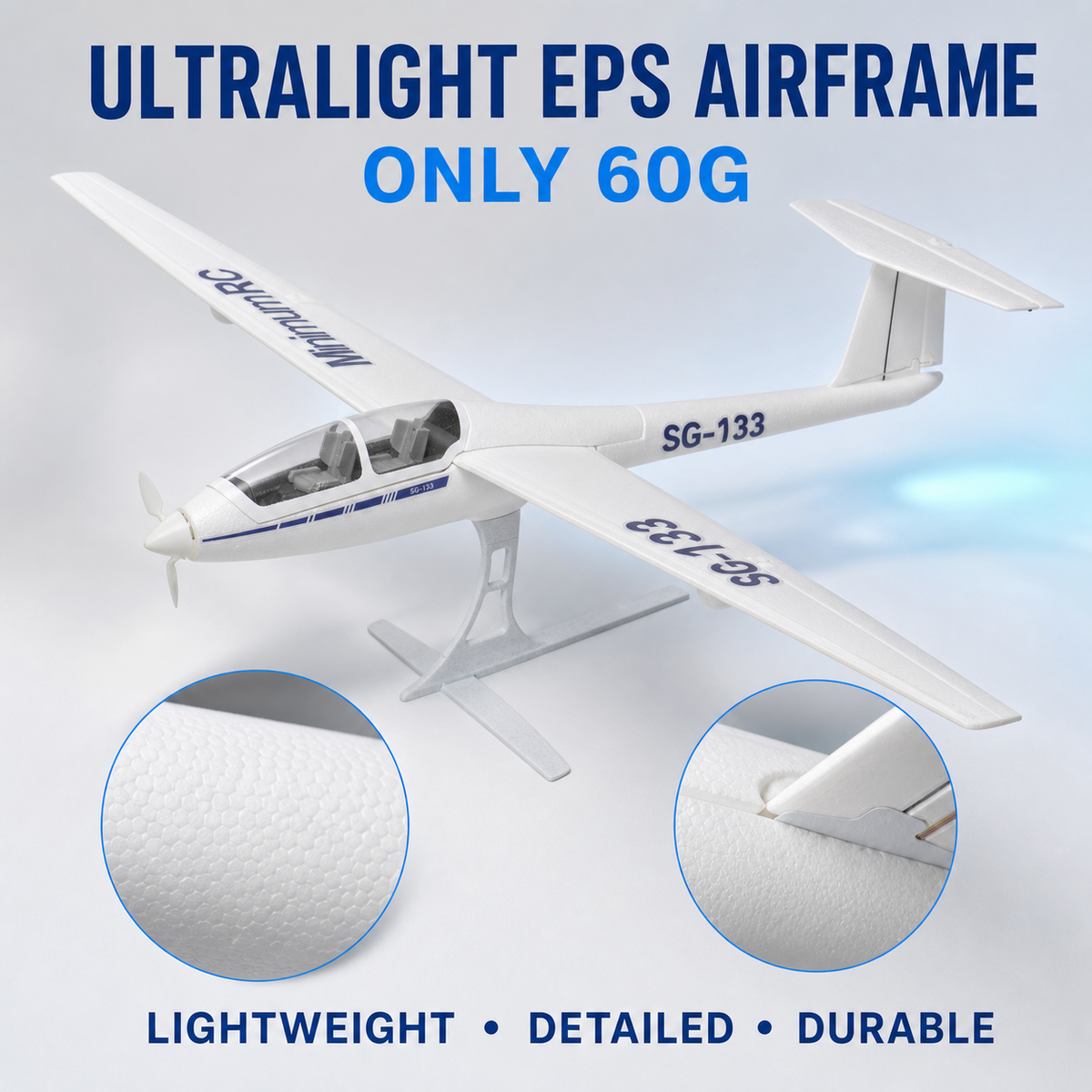 MinimumRC SG-133 Glider 820mm 4CH Ultra-light Scale Glider