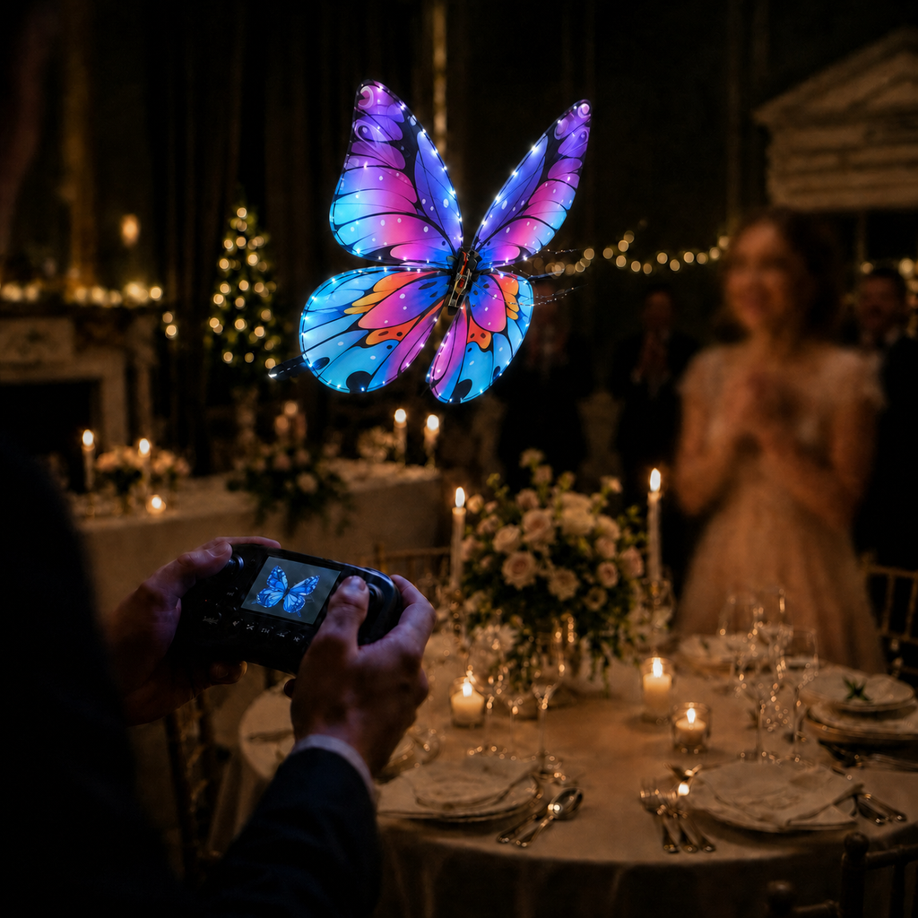 Galaxy Purple RC Flying Butterfly – Bionic Flapping Wing Ornithopter with LED