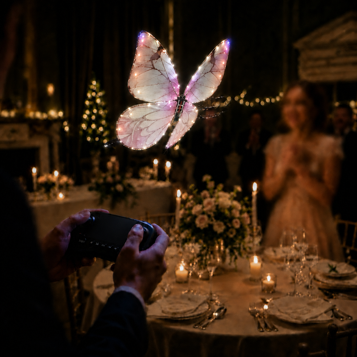 Light Pink RC Flying Butterfly Basic – Bionic Flapping Wing Ornithopter with LED