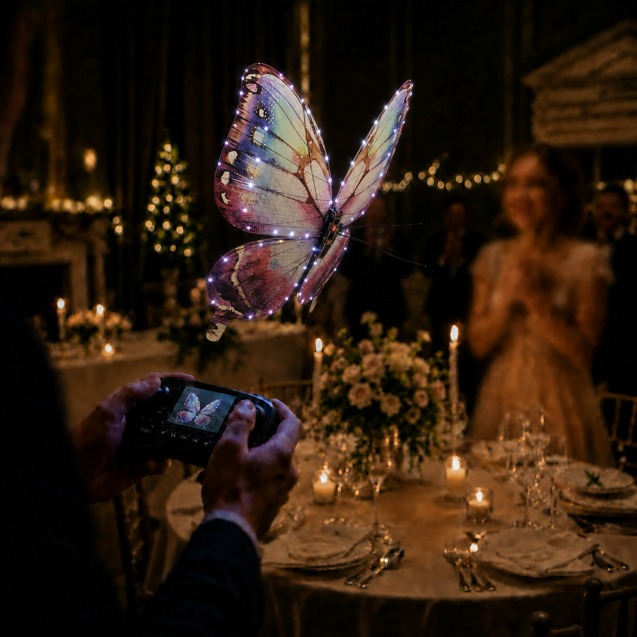 Purple RC Flying Butterfly Premium – Bionic Flapping Wing with LED & Flysky Remote