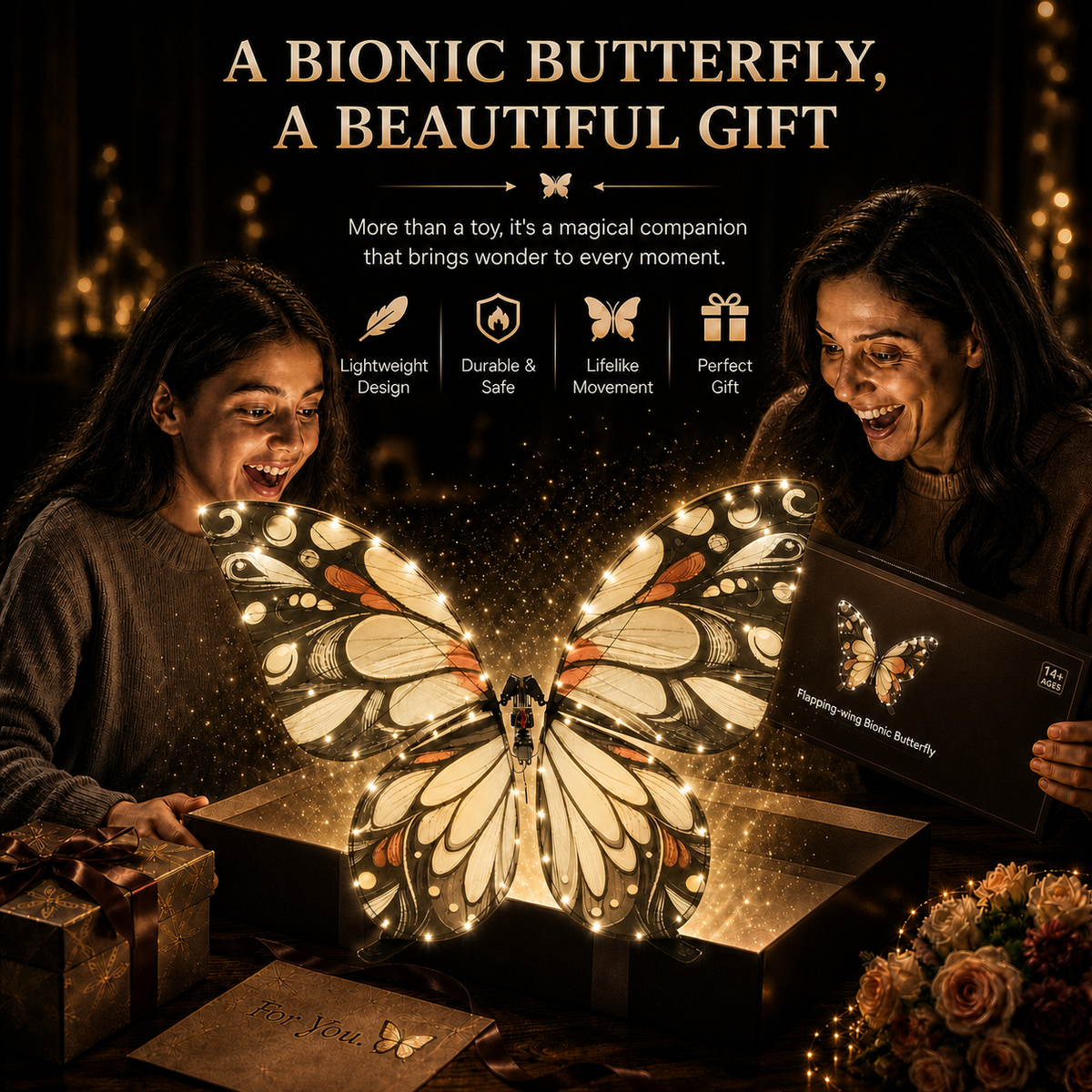 Yellow RC Flying Butterfly Basic – Bionic Flapping Wing Ornithopter with LED