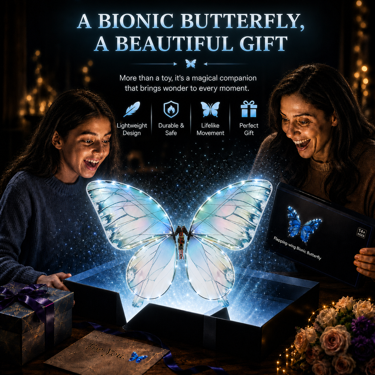 Ice Blue RC Flying Butterfly Basic – Bionic Flapping Wing Ornithopter with LED