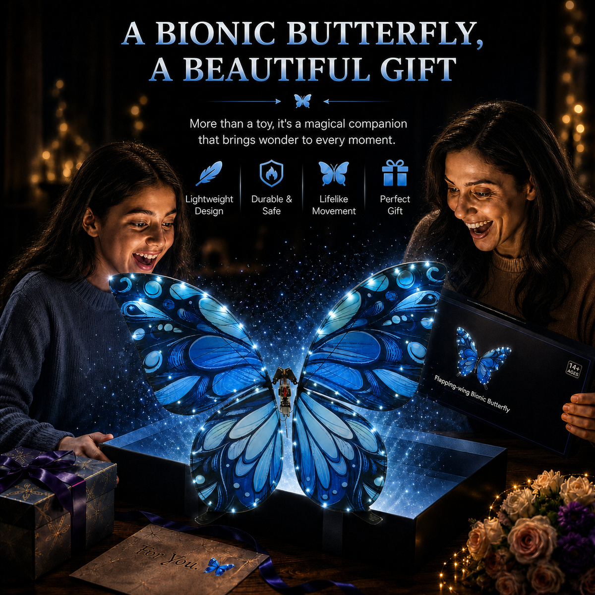 Galaxy Blue RC Flying Butterfly Basic – Bionic Flapping Wing Ornithopter with LED