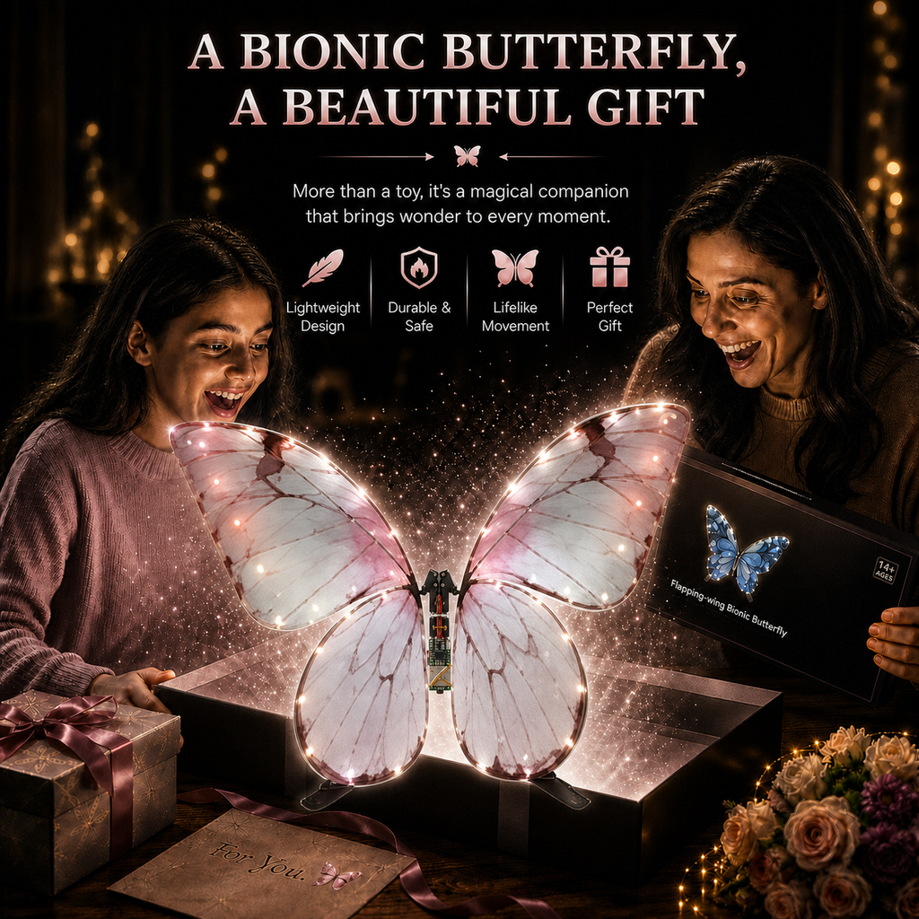 Pink RC Flying Butterfly – Bionic Flapping Wing Ornithopter with LED