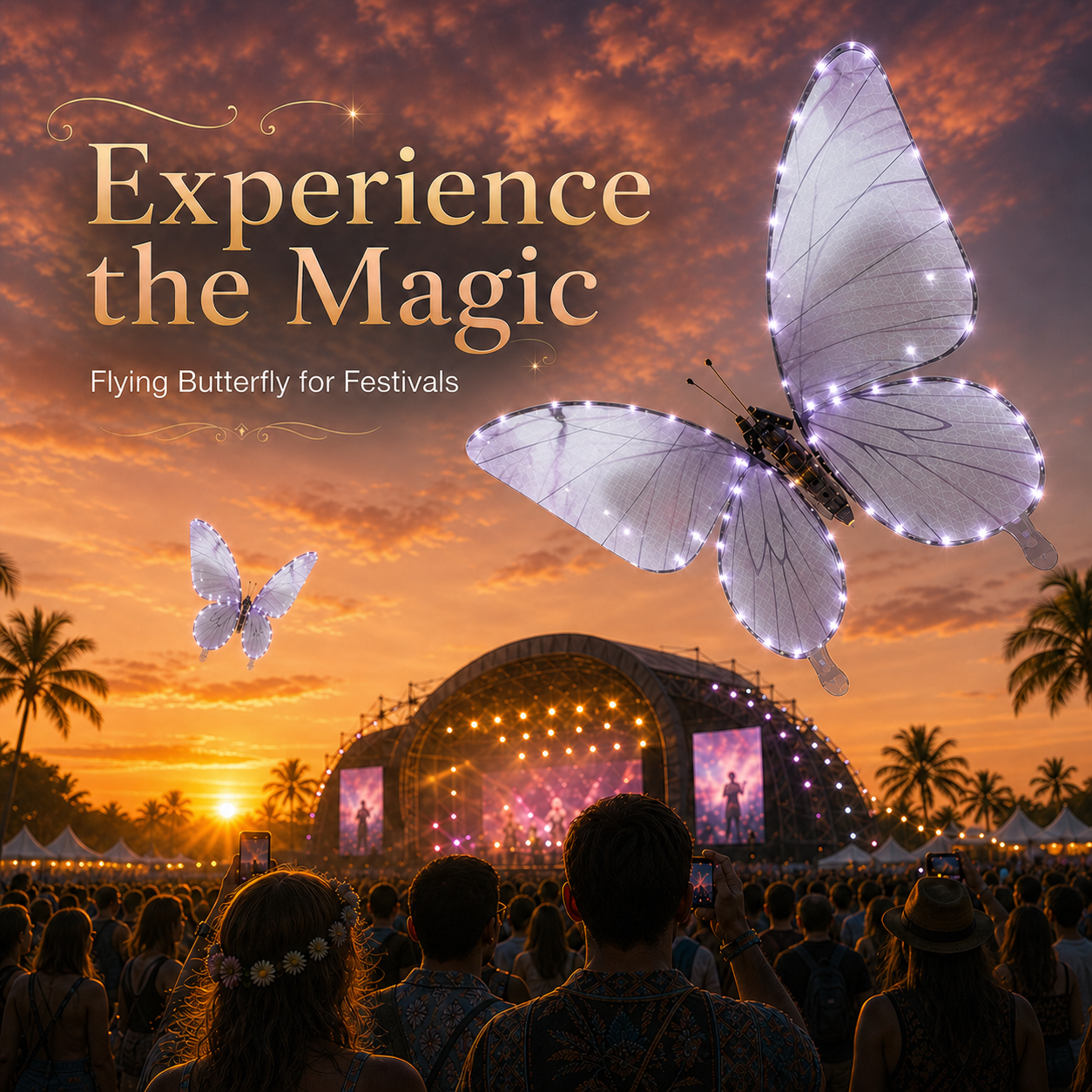 Light Pink RC Flying Butterfly Premium – Bionic Flapping Wing with LED & Flysky Remote