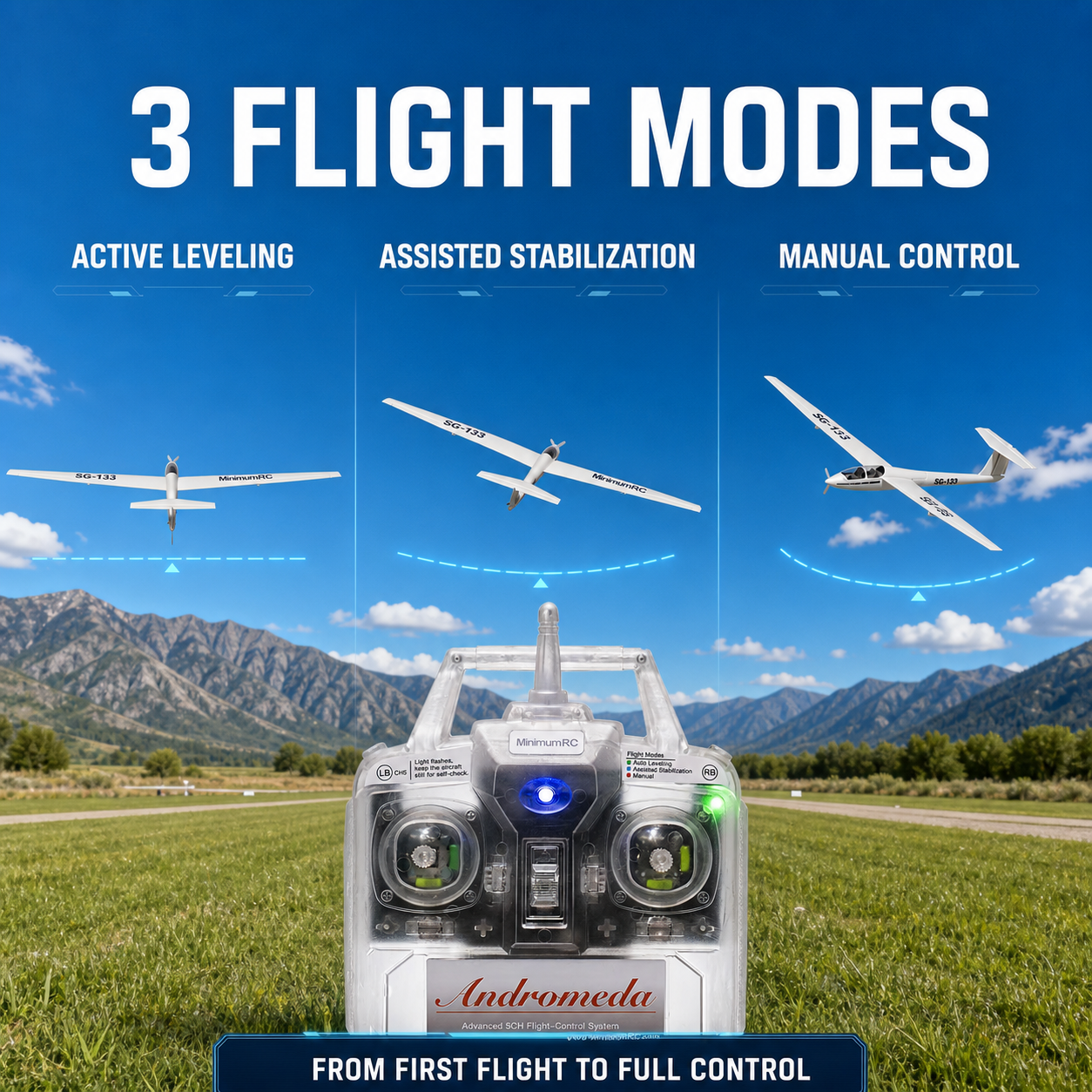 MinimumRC SG-133 Glider 820mm 4CH Ultra-light Scale Glider