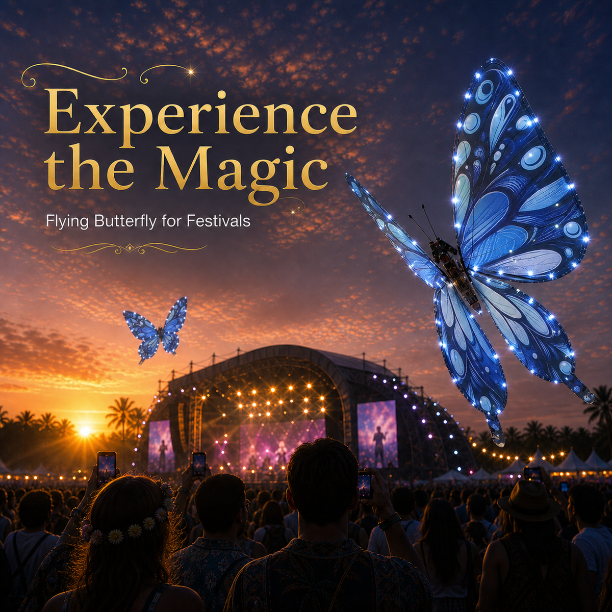 Galaxy Blue RC Flying Butterfly Basic – Bionic Flapping Wing Ornithopter with LED