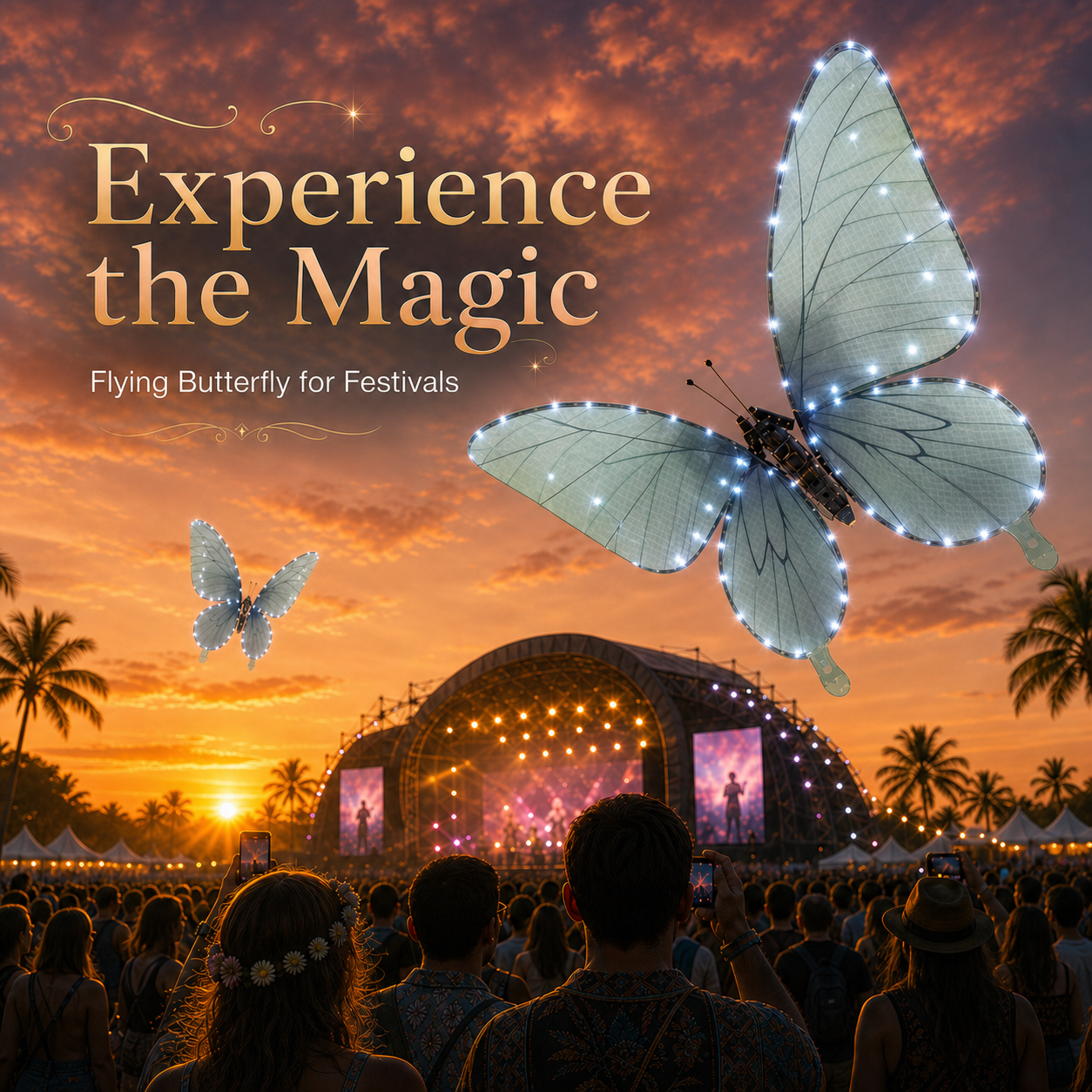 Cyan RC Flying Butterfly Premium – Bionic Flapping Wing with LED & Flysky Remote