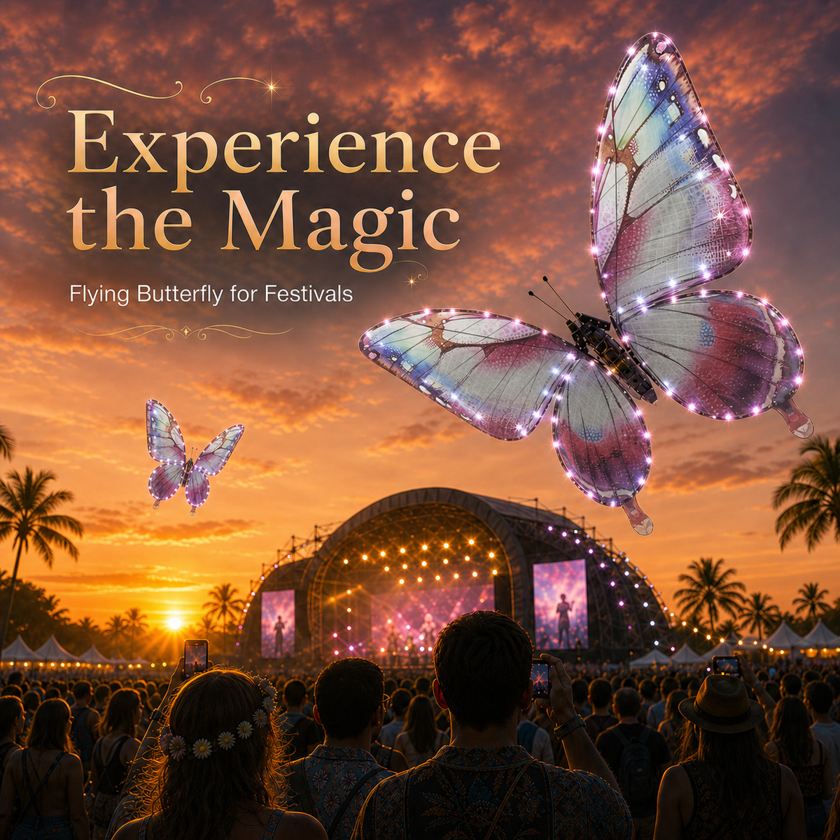 Purple RC Flying Butterfly Premium – Bionic Flapping Wing with LED & Flysky Remote