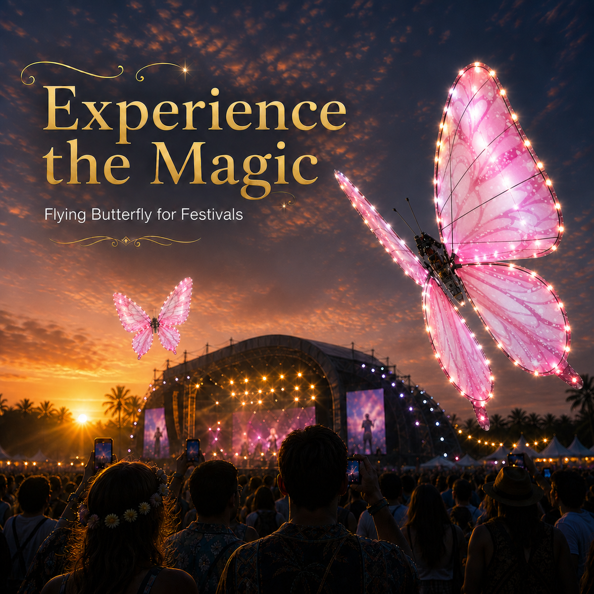 Pink RC Flying Butterfly Plus – Bionic Flapping Wing with LED & Flysky Remote