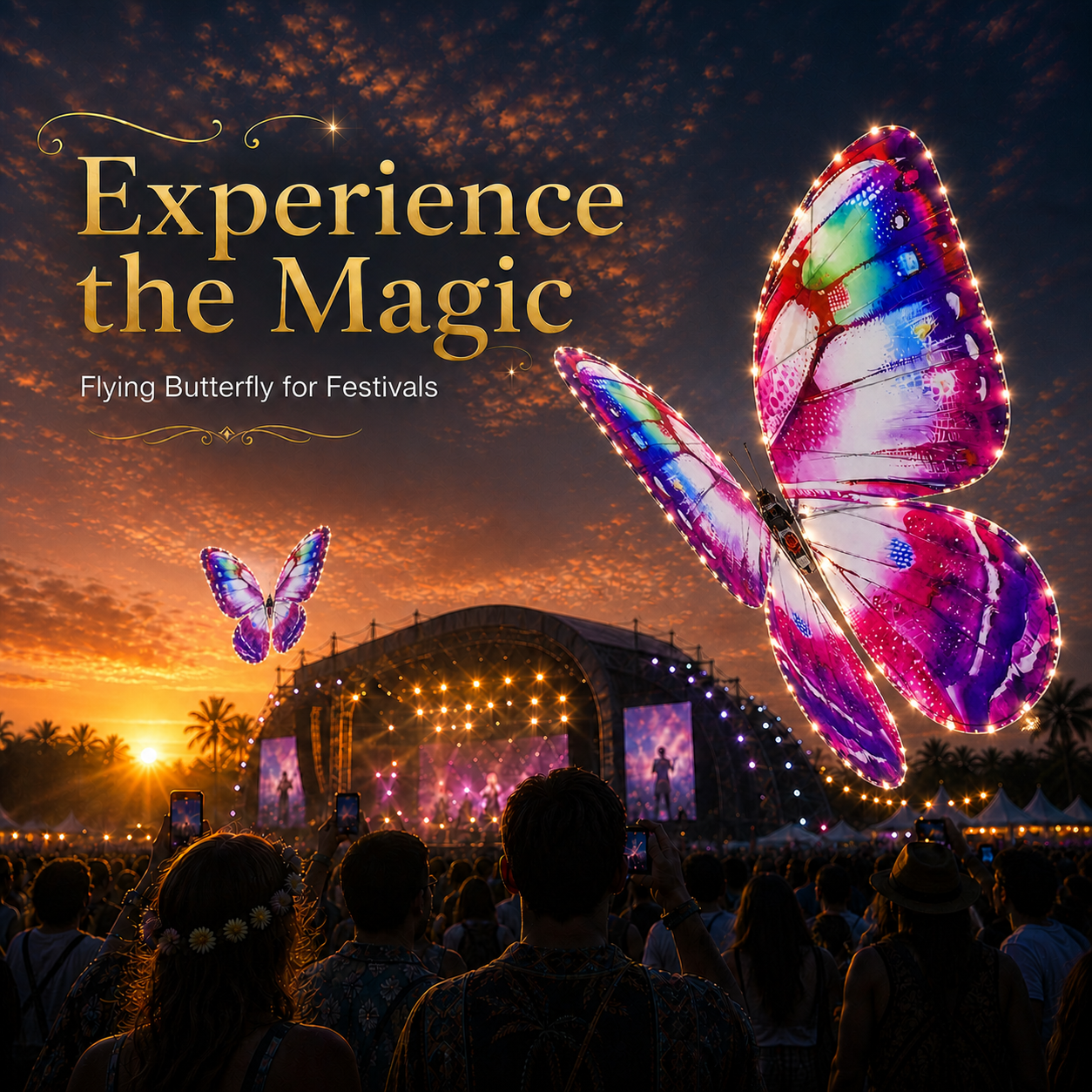 Purple RC Flying Butterfly Plus – Bionic Flapping Wing with LED & Flysky Remote