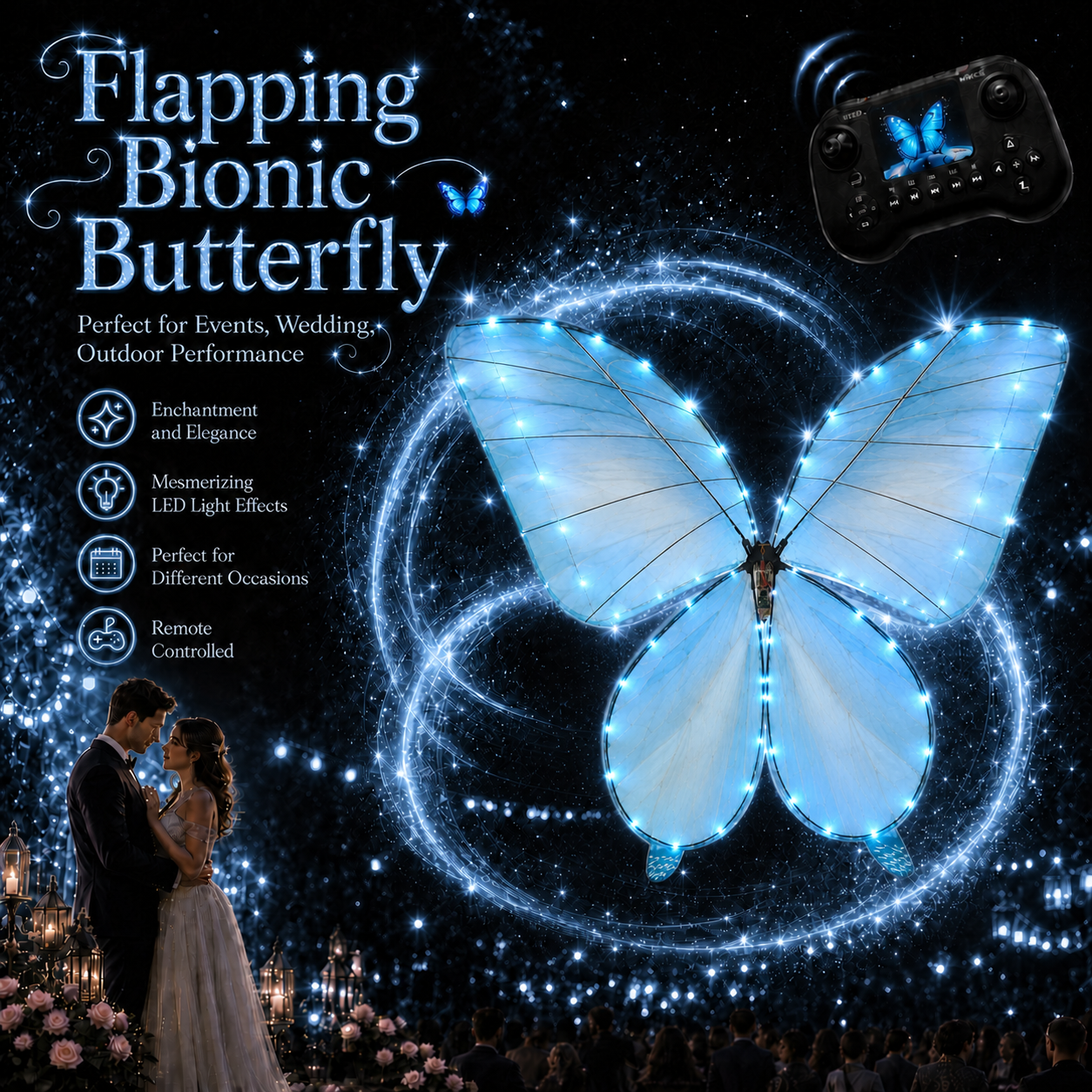 Light Blue RC Flying Butterfly Basic – Bionic Flapping Wing