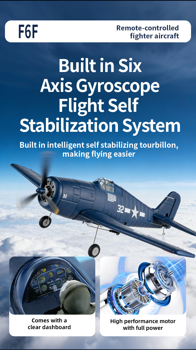 F6F Hellcat RC Plane 395mm Wingspan EPP Foam, RTF