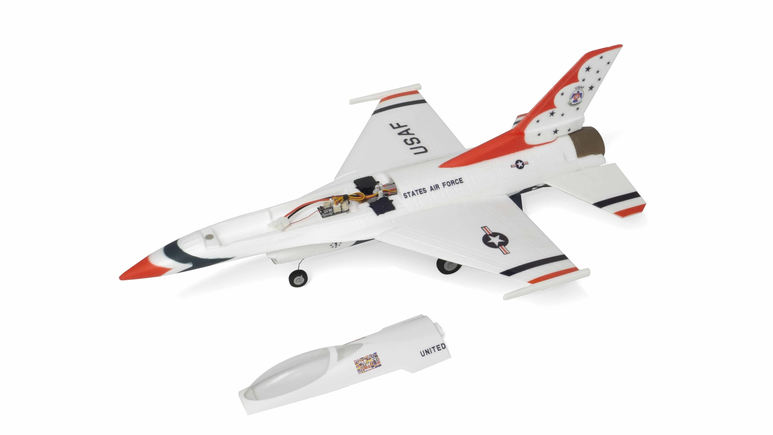 MinimumRC Plane F-16 30mm EDF RTF Jet SAVS™ 290mm Wingspan EPS Foam