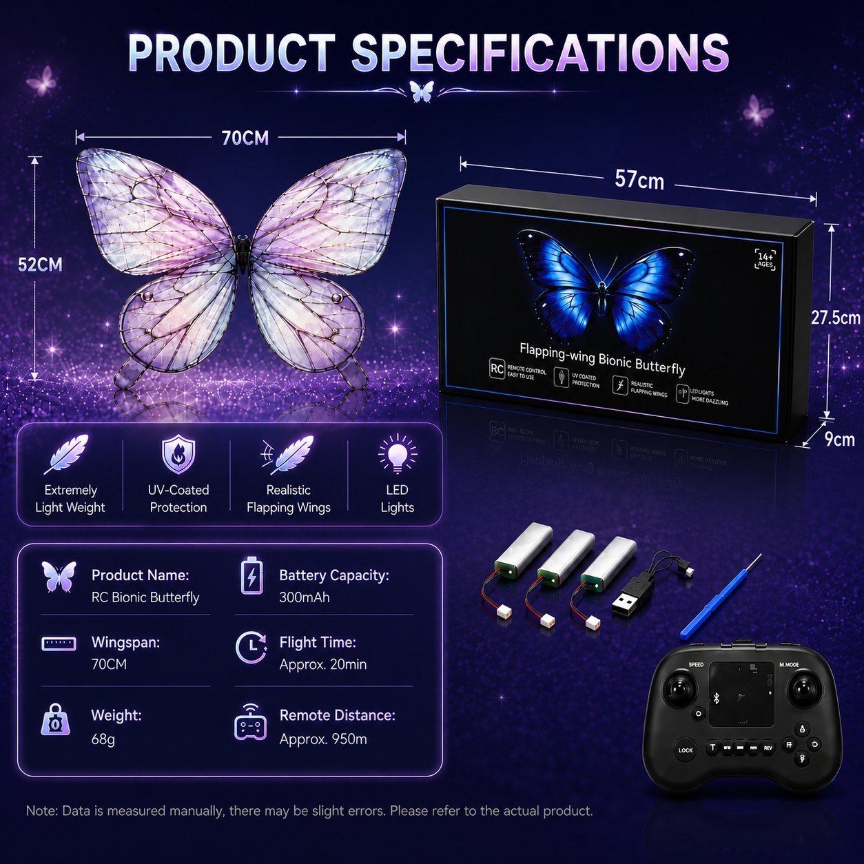 RC Flying Butterfly – Bionic Flapping Wing Aircraft with LED