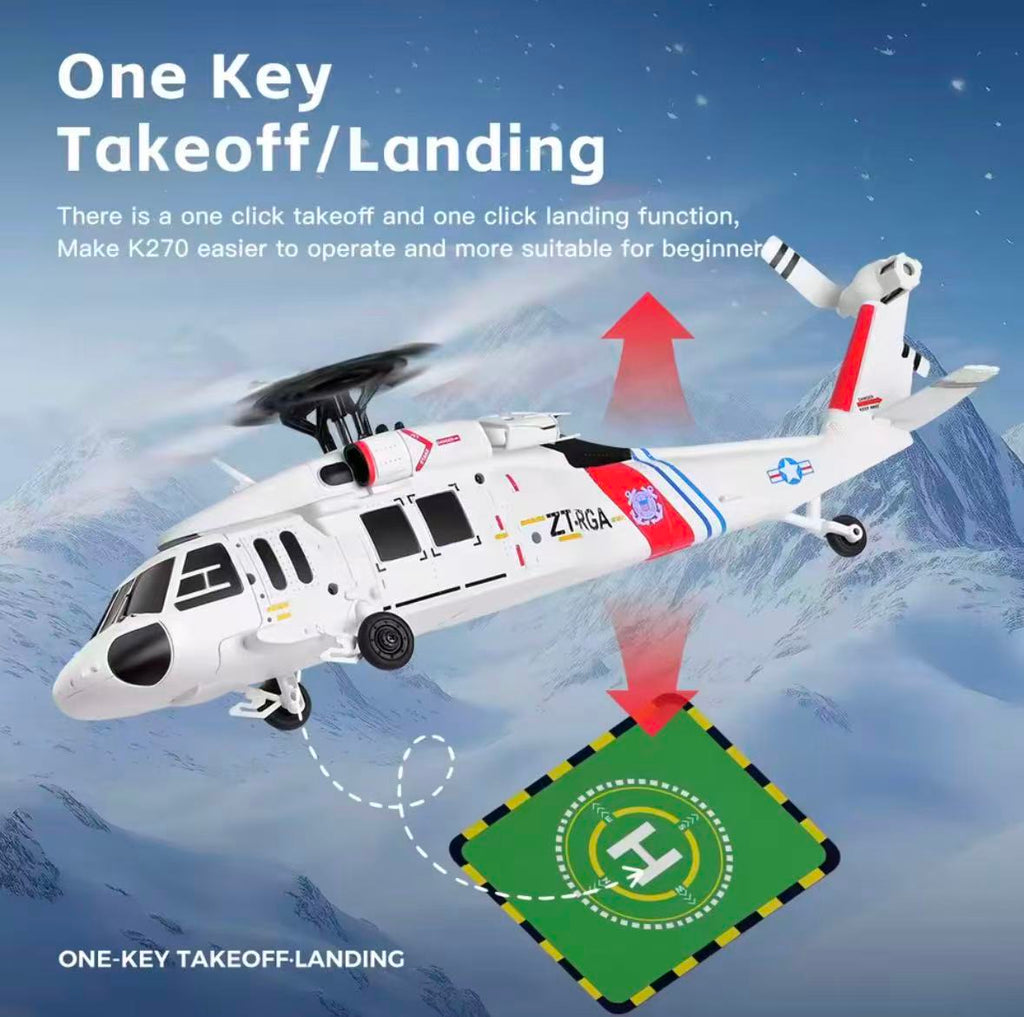 XK K270 Black Hawk UH-60L 4CH 6-axis Brushless Motor RC Helicopter, RTF