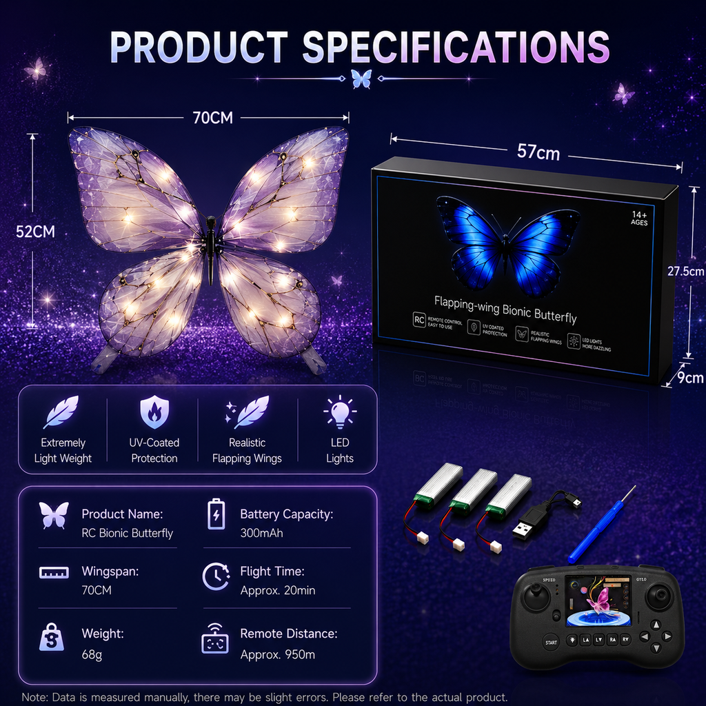 RC Flying Butterfly – Bionic Flapping Wing Aircraft with LED