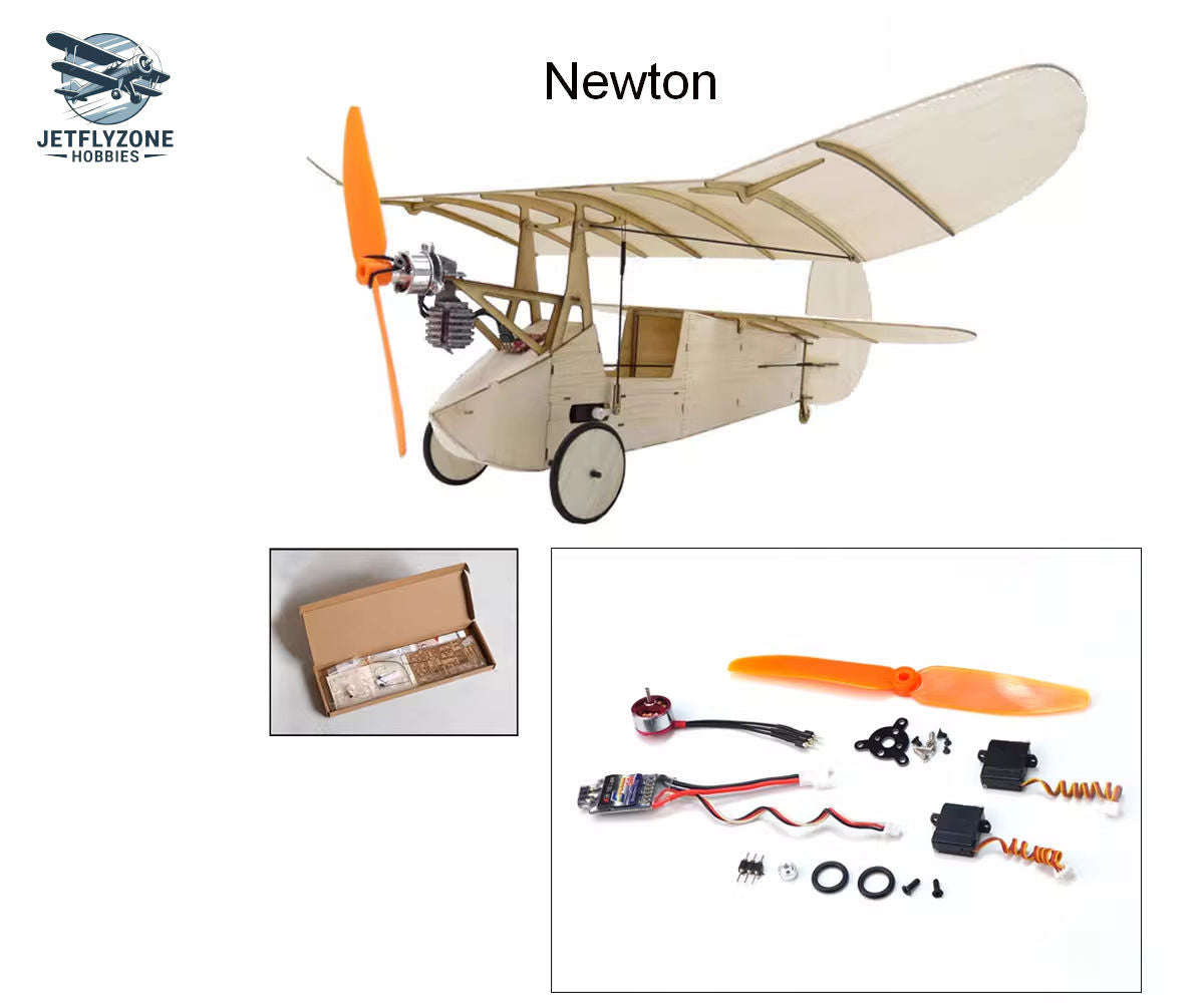 Balsa Wood Electric RC Airplane Newton Micro Fixed-Wing Indoor 3-Channel, 358mm Wingspan