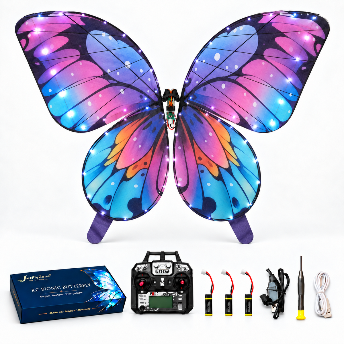 Galaxy RC Bionic Flapping-Wing Butterfly – Plus | LED Lights & FlySky Transmitter