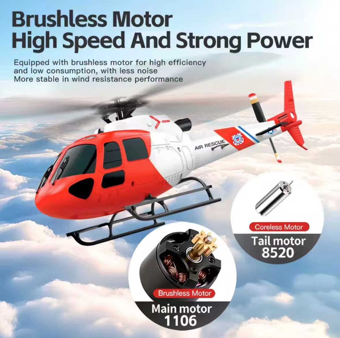 XK K150 AS350 RC Helicopter 4CH 3-Blade No Aileron Optical Flow Altitude Hold, RTF