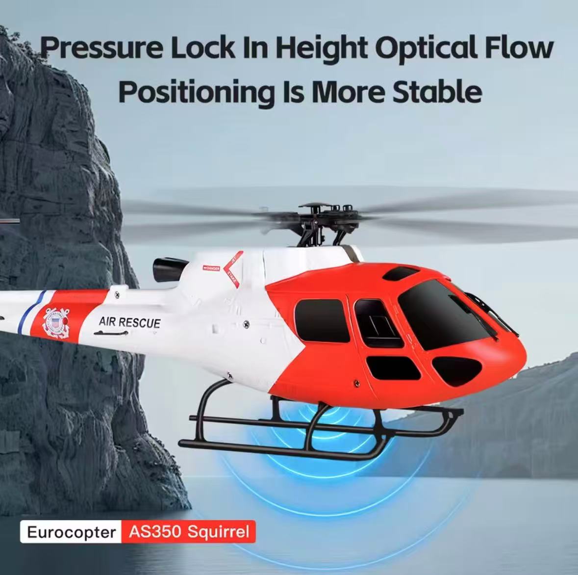 XK K150 AS350 RC Helicopter 4CH 3-Blade No Aileron Optical Flow Altitude Hold, RTF