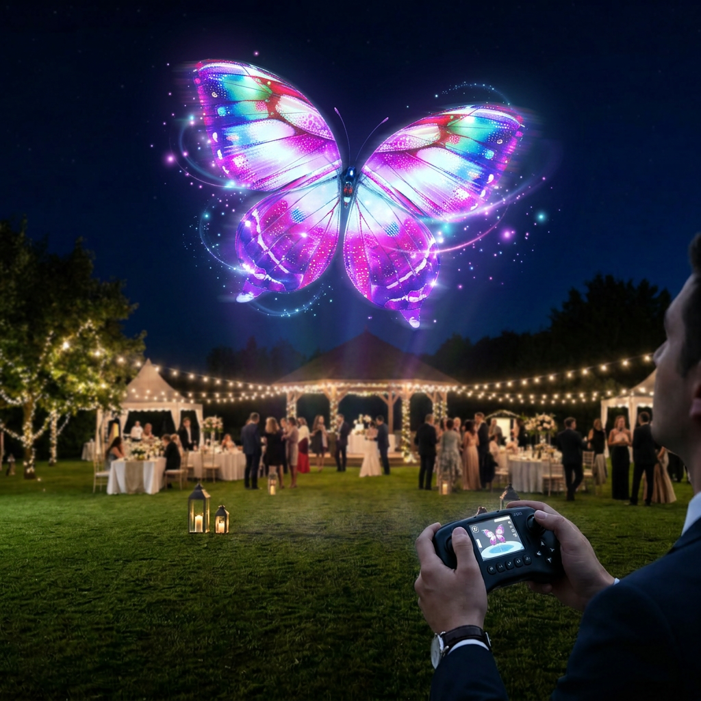 Purple RC Flying Butterfly – Bionic Flapping Wing Ornithopter with LED