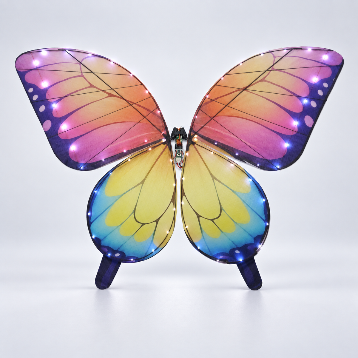 Yellow Pink RC Bionic Flapping-Wing Butterflies – Premium | LED Lights, FlySky Transmitter & Aluminum Case