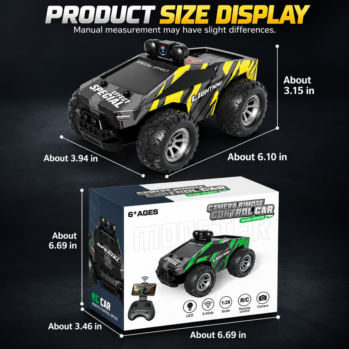 RC Cybertruck with Camera & Screen Remote Controller