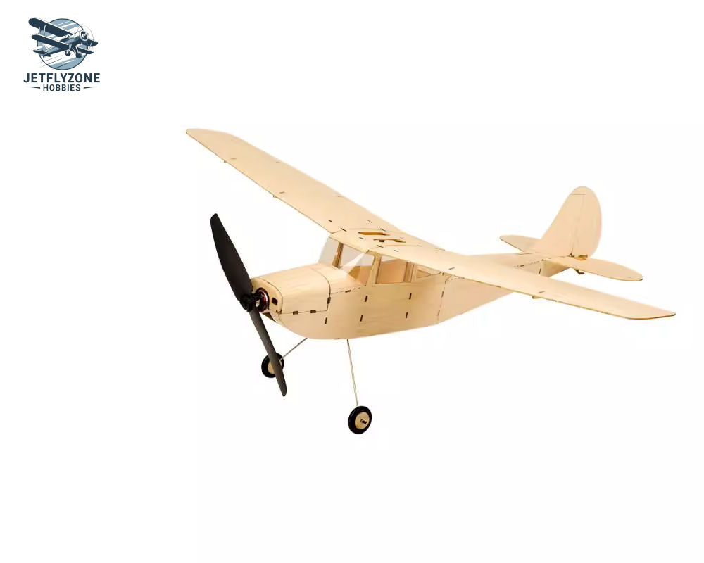 Balsa Wood Electric RC Airplane Cessna L19 High-Wing Trainer Micro Fixed-Wing Indoor, 445 mm Wingspan