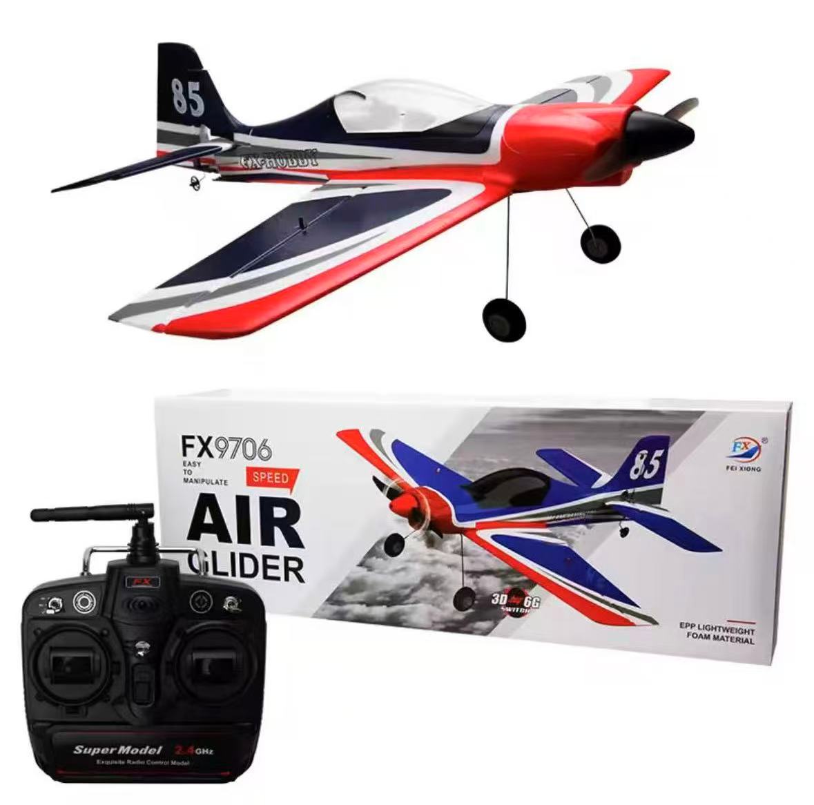 RC Plane FX9607 5CH, 3D/ 6G Red Bull 500mm WingSpan, RTF
