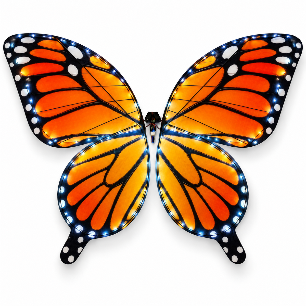 Orange Glow RC Bionic Flapping-Wing Butterflies – Event Version | LED Lights, FlySky Transmitter & Aluminum Case