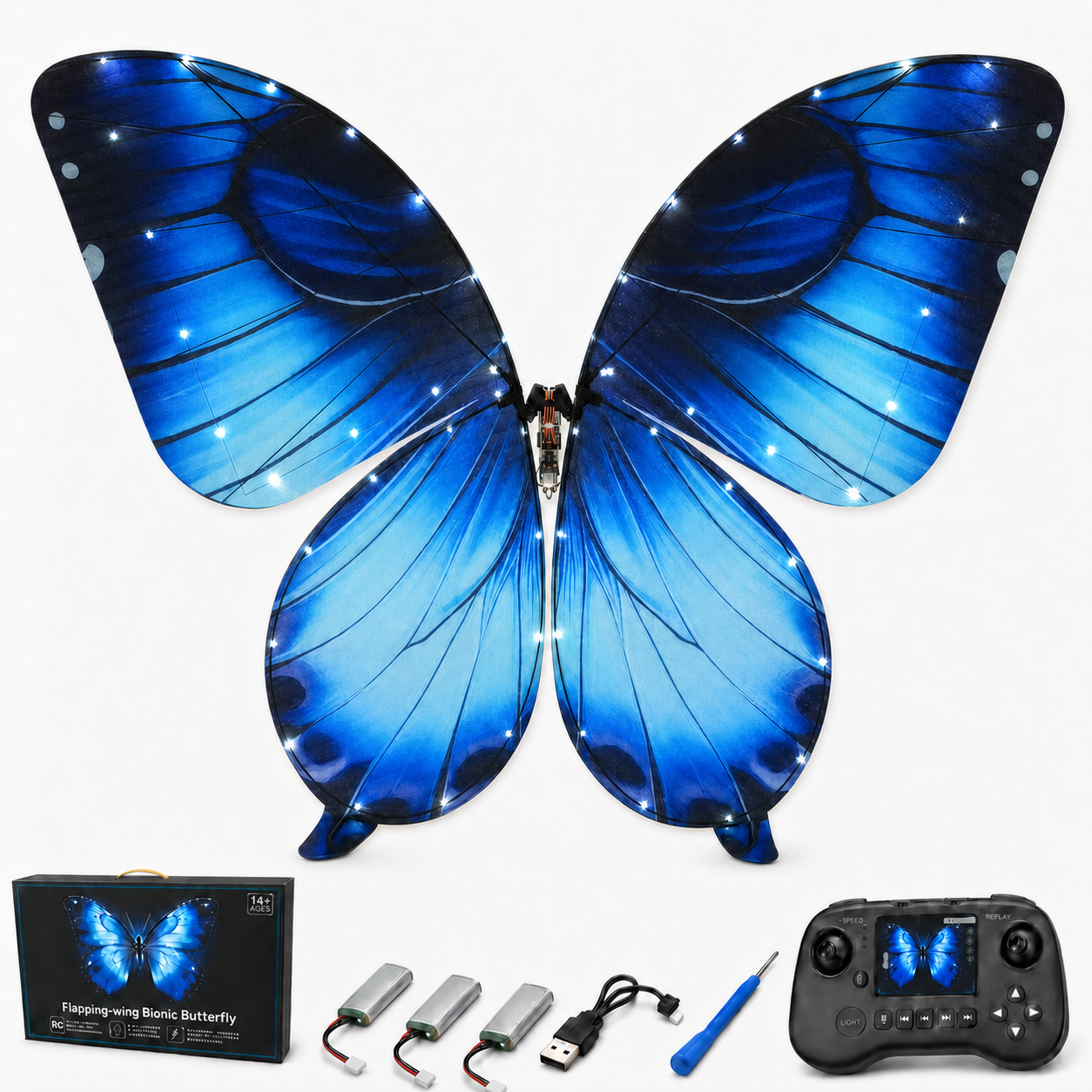 Dark Blue RC Flying Butterfly – Bionic Flapping Wing