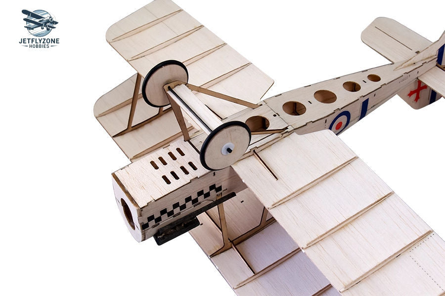 Balsa Wood Electric RC Airplane Sopwith SE5A Scale Biplane, 378mm Wingspan