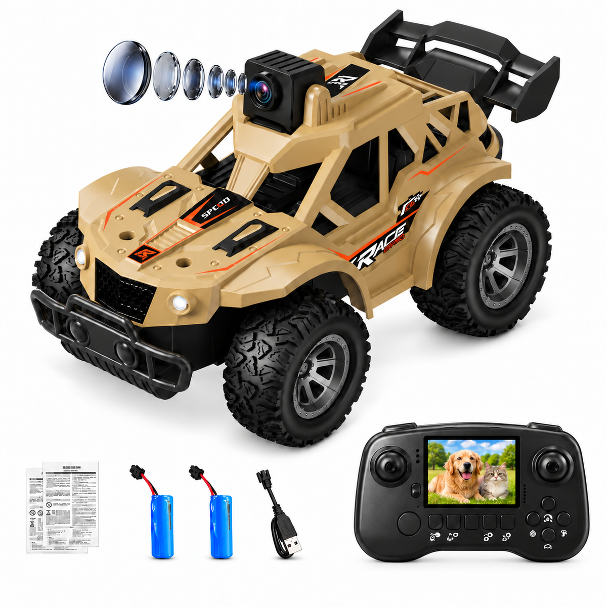 RC Off-Road Car with FPV Camera, Screen Remote Controller & LED Lights