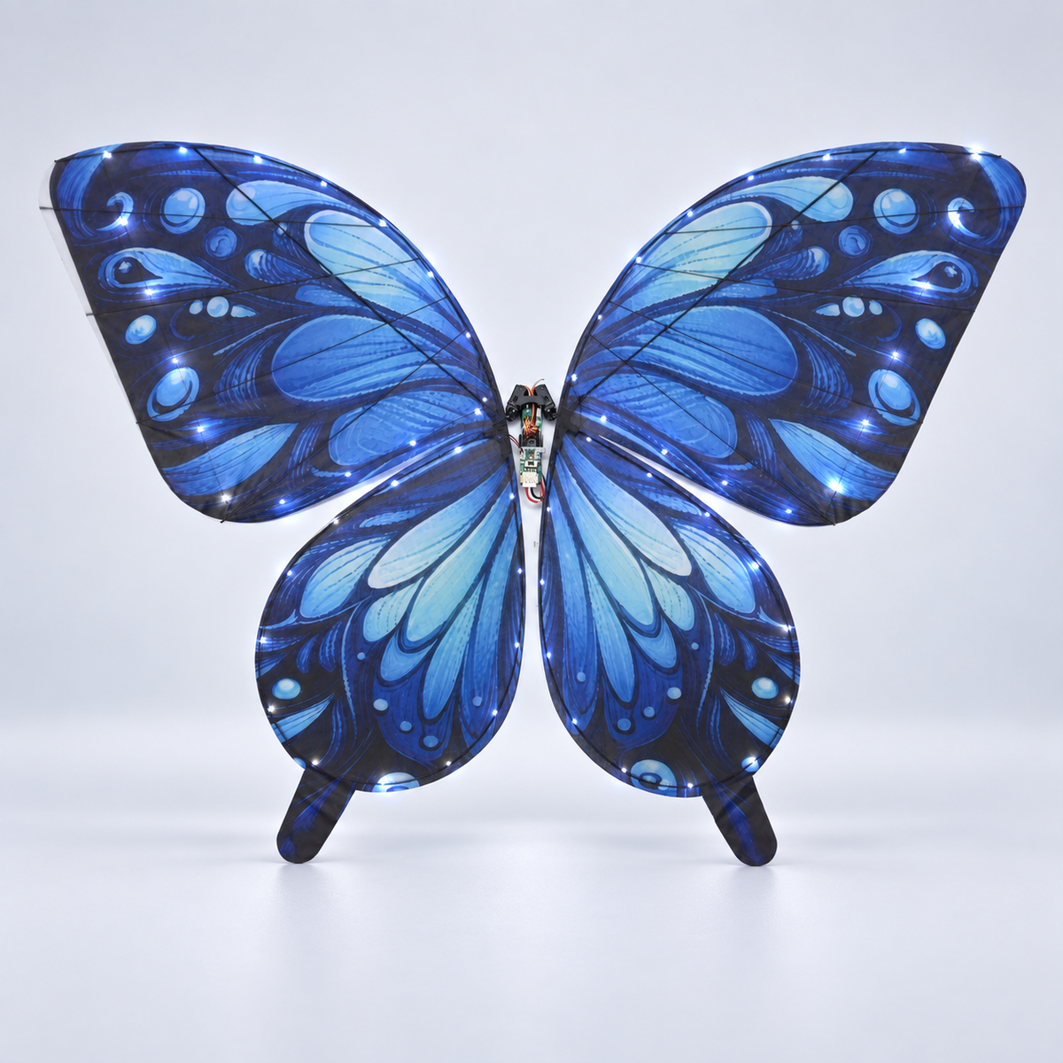Galaxy Blue RC Bionic Flapping-Wing Butterflies – Premium | LED Lights, FlySky Transmitter & Aluminum Case