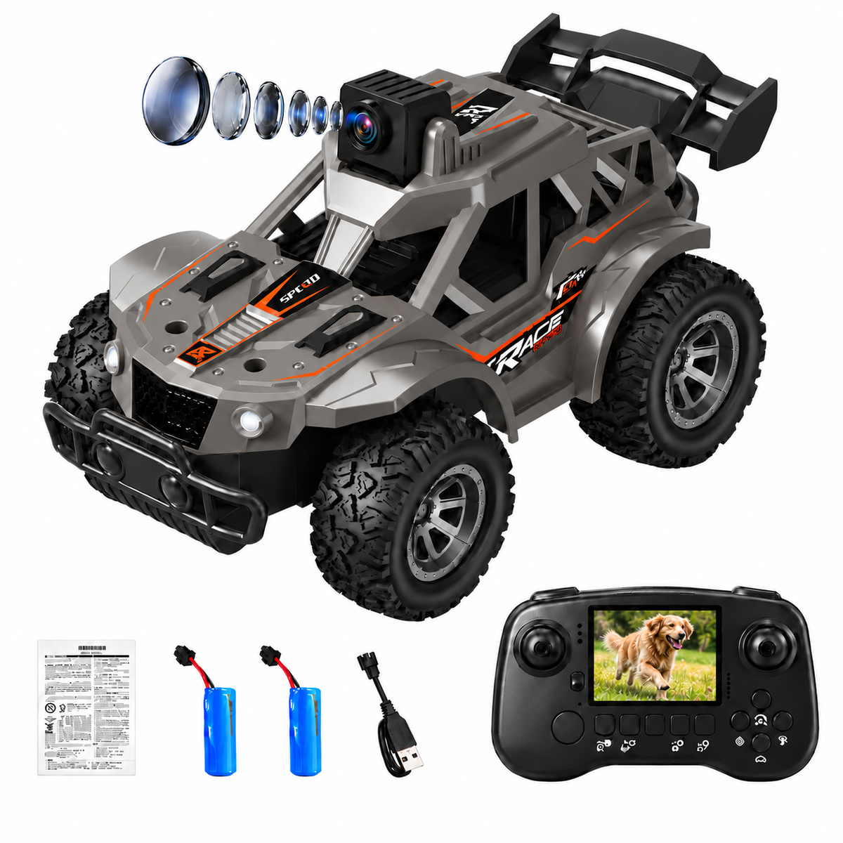 RC Off-Road Car with FPV Camera, Screen Remote Controller & LED Lights