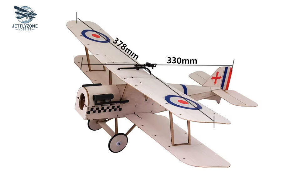 Balsa Wood Electric RC Airplane Sopwith SE5A Scale Biplane, 378mm Wingspan