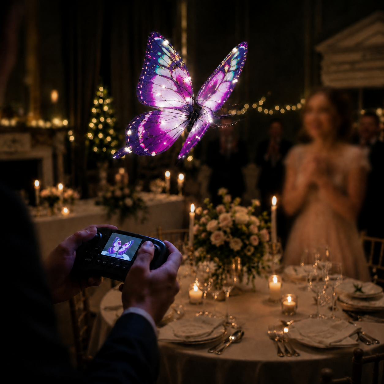 Purple RC Flying Butterfly – Bionic Flapping Wing Ornithopter with LED