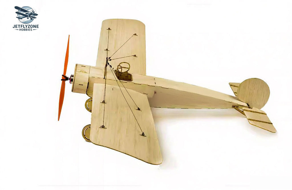 Balsa Wood Electric RC Airplane Fokker-E Micro Fixed-Wing Indoor, 440mm Wingspan