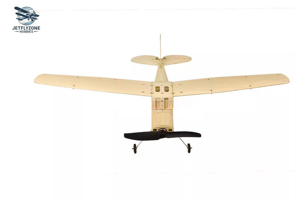 Balsa Wood Electric RC Airplane Cessna L19 High-Wing Trainer Micro Fixed-Wing Indoor, 445 mm Wingspan