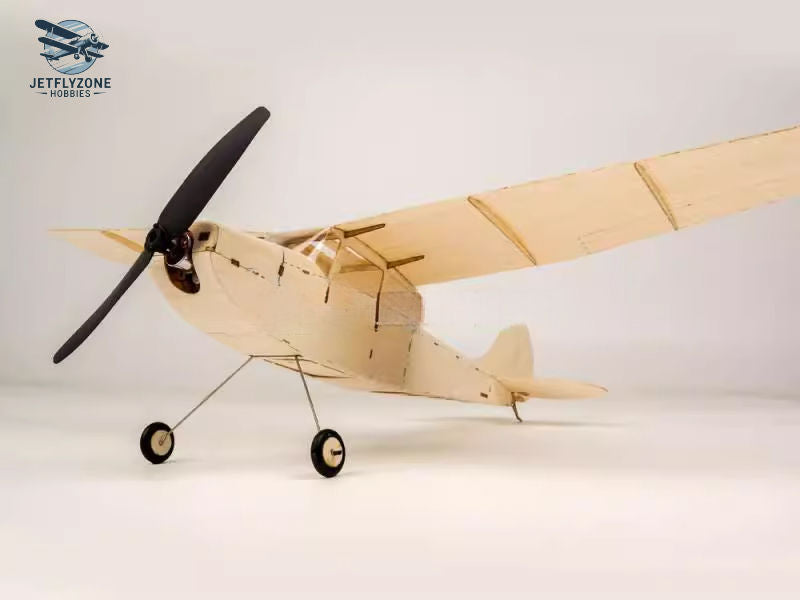 Balsa Wood Electric RC Airplane Cessna L19 High-Wing Trainer Micro Fixed-Wing Indoor, 445 mm Wingspan