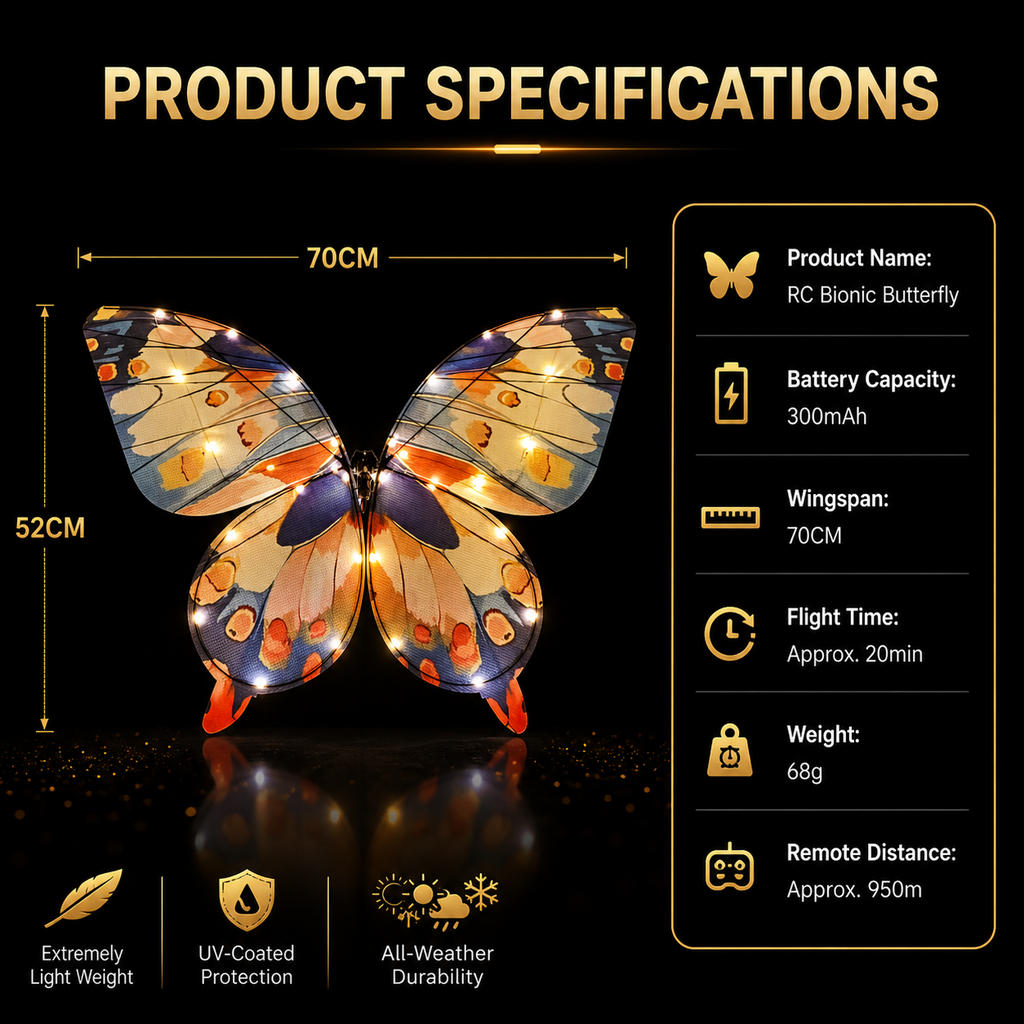 RC Flying Butterfly – Bionic Flapping Wing Aircraft with LED