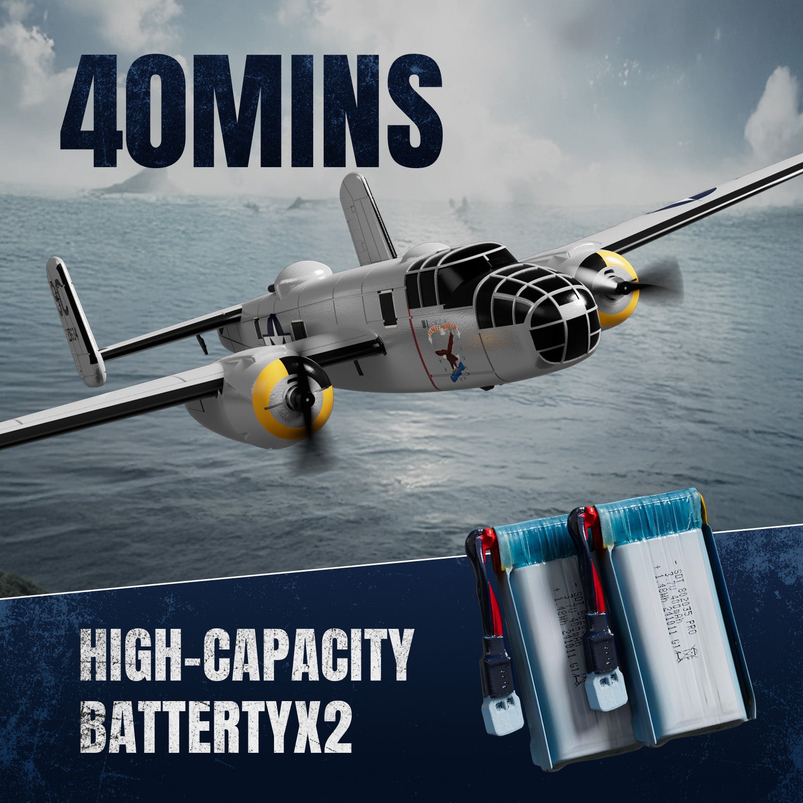 VOLANTEXRC B-25 Mitchell Brushless RC Warbird Airplane RTF